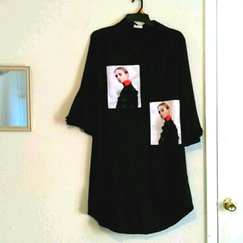 Wo Wo Black Hi-Lo Shirt Dress